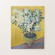 White Azaleas in a Pot Monet Fine Art