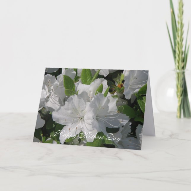 White Azaleas Mothers Day Card (Front)