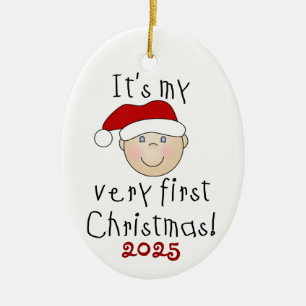 White Baby 1st Christmas Ornament