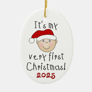 White Baby 1st Christmas Ornament