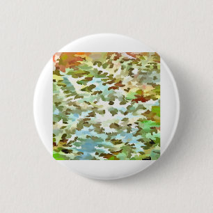 White, Baby Blue and Green Camouflage Pattern 6 Cm Round Badge