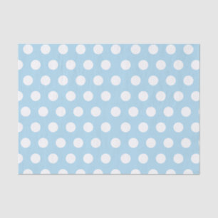 White & Baby Blue Medium Polka Dot Party Tissue Paper