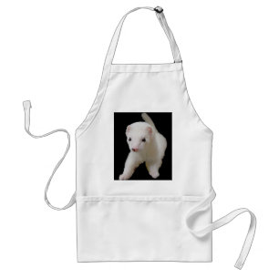 White Baby Ferret Apron
