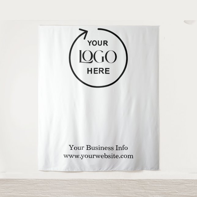 White Backdrop – Custom Business Logo Design Tapestry (Front)
