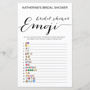 White Background Bridal Shower Game PRINTED