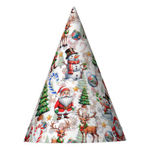White Background Christmas Decorative Pattern Party Hat