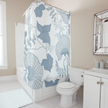 White Background Delicate Blue Japanese Flowers 