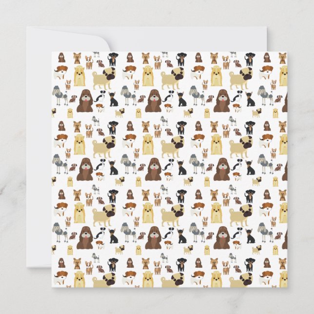 white background dogs pattern. (Front)