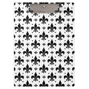 White Background Fleur-de-lis Pattern Design  Clipboard