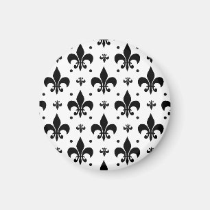 White Background Fleur-de-lis Pattern Design Magnet