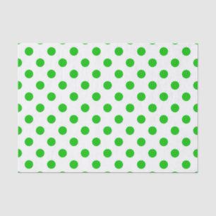 White Background Green Polka Dots Tissue Paper