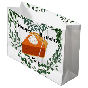White Background Greenery Cake Ice Cream Large Gift Bag