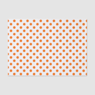 White Background Orange Polka Dots Tissue Paper