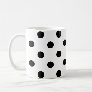 White Background Polka Dots Design Coffee Mug