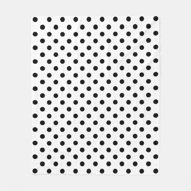 White Background Polka Dots Design Fleece Blanket (Front)