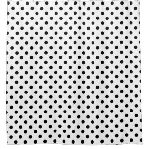White Background Polka Dots Design Shower Curtain