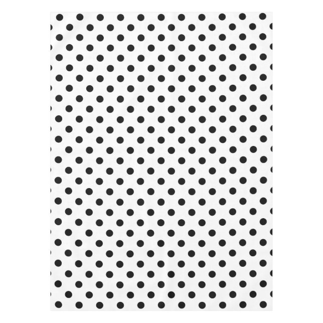 White Background Polka Dots Design Tablecloth (Front)