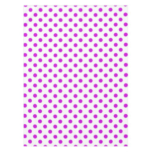 White Background Purple Polka Dots Tablecloth