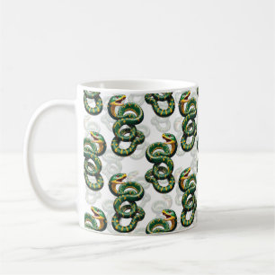 White Background Snake Pattern Design Coffee Mug