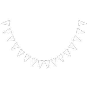 White background with a repeating pattern of small bunting 