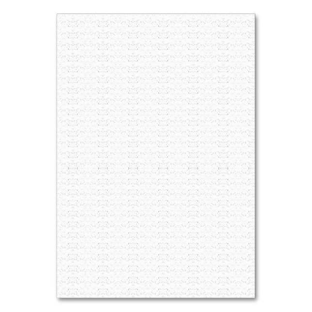 White background with a repeating pattern of small table number (Front)