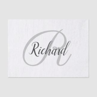 White Background With Monogram Tissue Paper