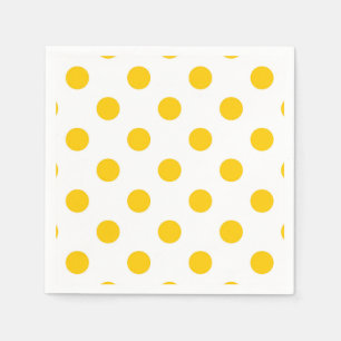 White Background Yellow Polka Dots Napkin