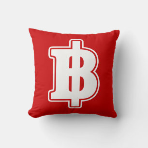 WHITE BAHT SIGN ฿ Thai Money Currency ฿ Cushion