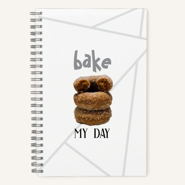 White Bake My Day Spiral Notebook (Front)