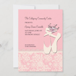 White Ballet Shoes Invitation