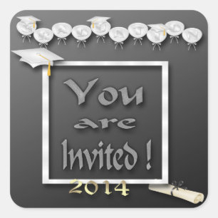 White Balloons Graduation Party Envelope Seal