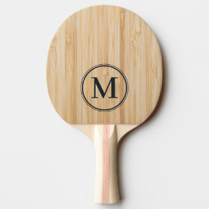 White Bamboo Monogram Ping Pong Paddle