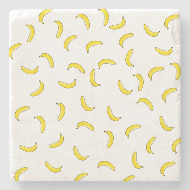 White Banana Stone Coaster (Front)