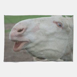 White Baroque Donkey Tea Towel