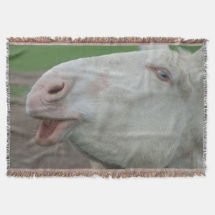 White Baroque Donkey Throw Blanket