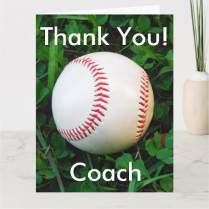 White Baseball personalised thank you card