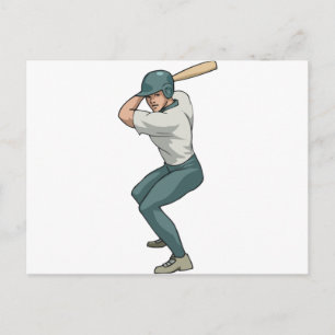 white baseball player postcard