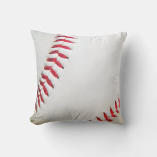 White Baseball red stitching Cushion