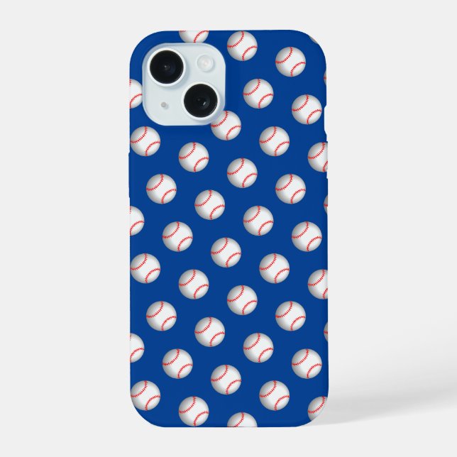 White Baseball Red Stitching iPhone 15 Case (Back)