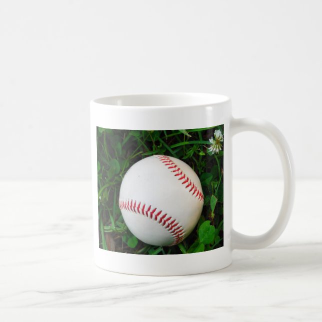 White Baseball with Red Stitching Coffee Mug (Right)