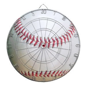 White Baseball with Red Stitching Dart Board