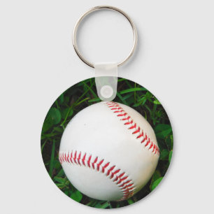 White Baseball with Red Stitching Key Ring