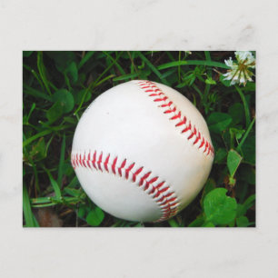 White Baseball with Red Stitching Postcard