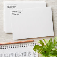 White Basic Classic Return Address Left Aligned