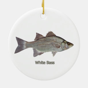 White Bass Ceramic Tree Decoration
