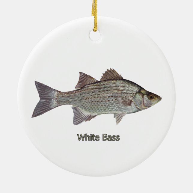 White Bass Ceramic Tree Decoration (Back)