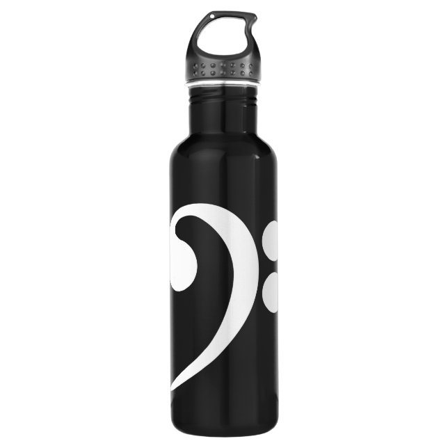 White Bass Clef 710 Ml Water Bottle (Front)