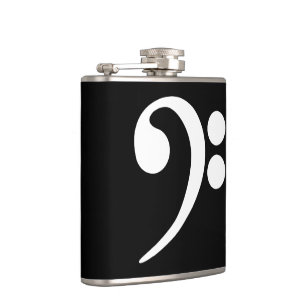White Bass Clef Hip Flask