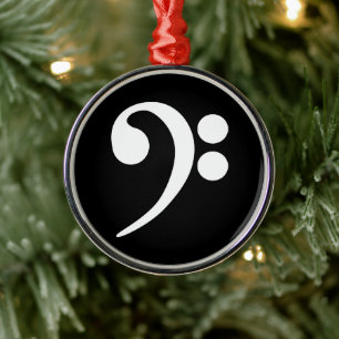 White Bass Clef Metal Tree Decoration