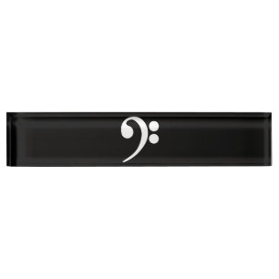 White Bass Clef Nameplate